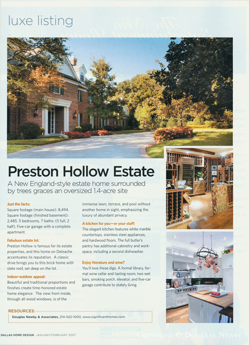 Dallas Home Design - Preston Hollow Estate